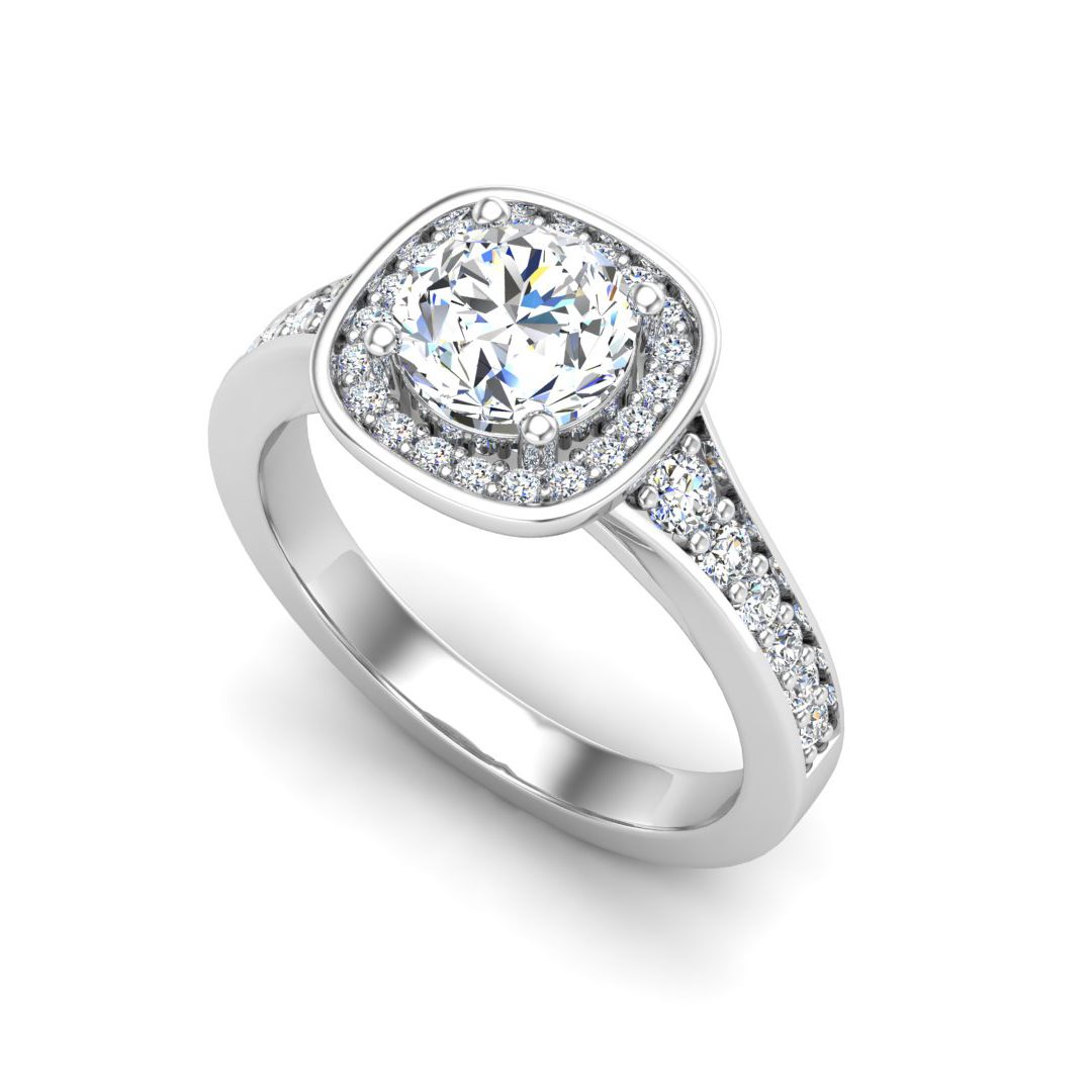Korman Signature Amira Halo Engagement Ring Setting